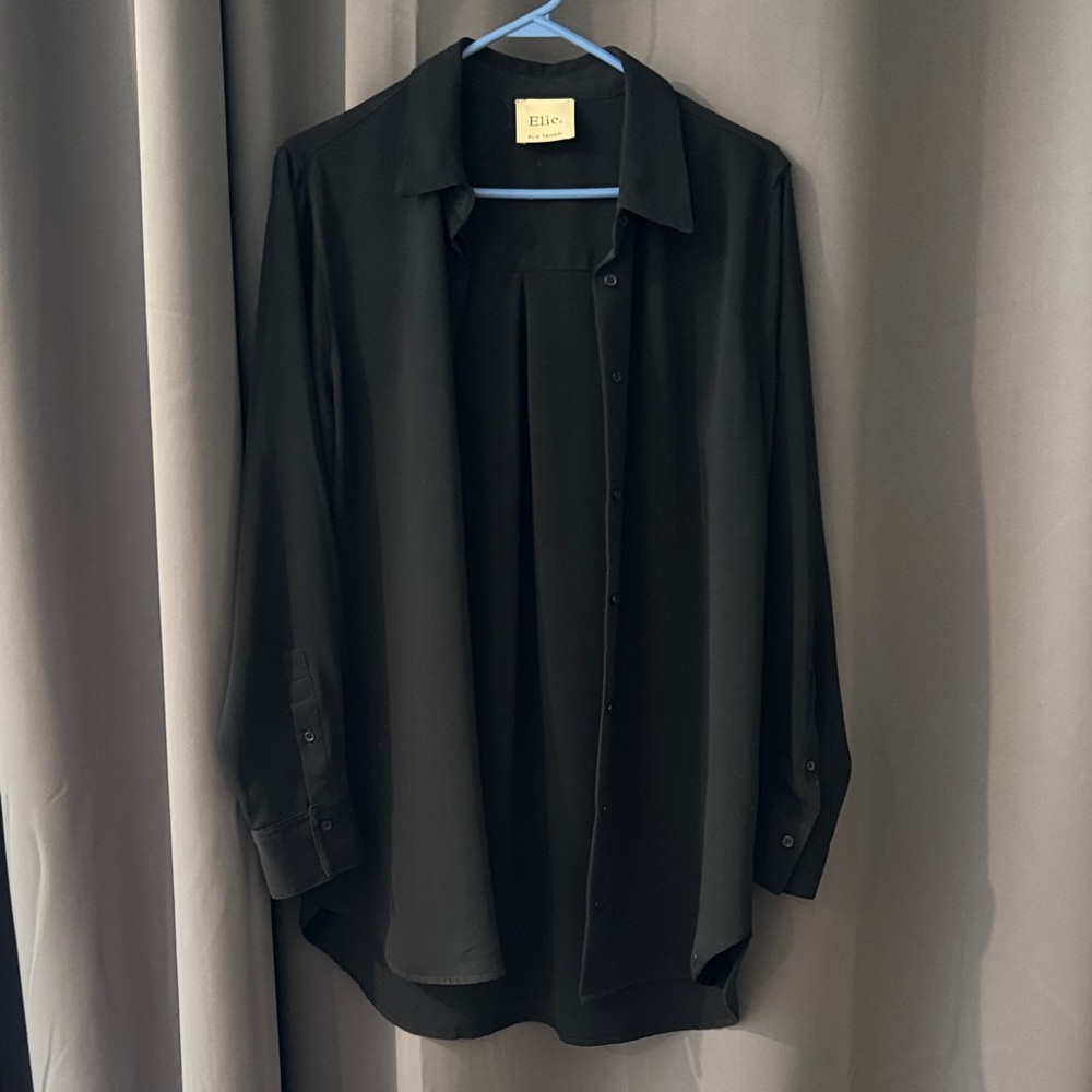 Elie by Tahari Black womens blouse